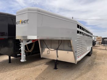 Trails West 2027 Hotshot 7.5'x24' Stock Trailer | Tandem Axle 14K, Dual Divider Gates, Side Escape Door, Rear Sliding/Swing Combo Gate